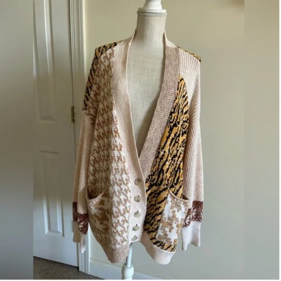 Anthropologie Pilcro cardigan sweater buttons cotton linen blend size 3X - Picture 2 of 9